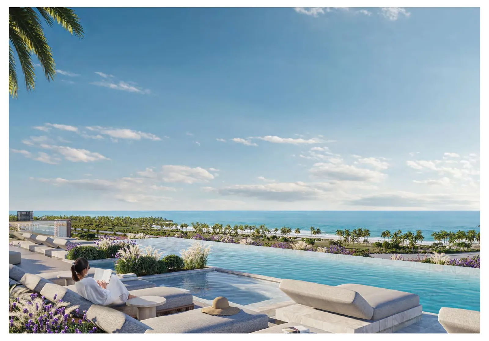 Rooftop infinity pool overlooking the sea at 241 Waterside